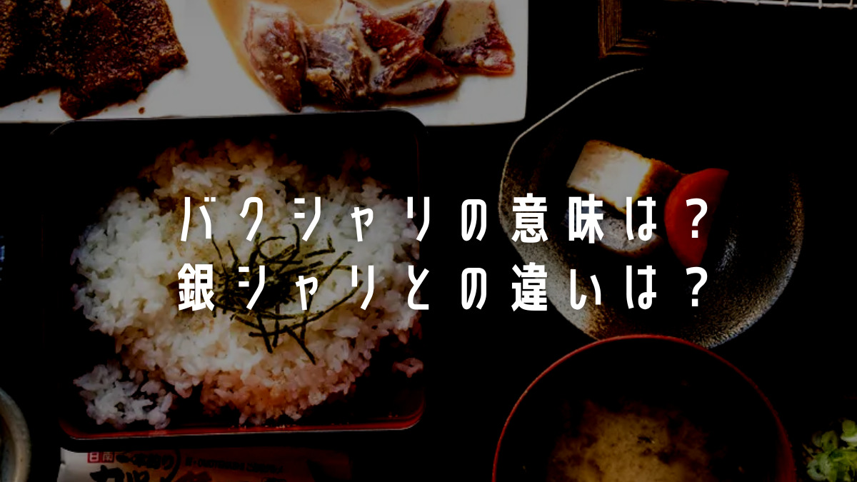 バクシャリの意味を解説│銀シャリとの違いは？